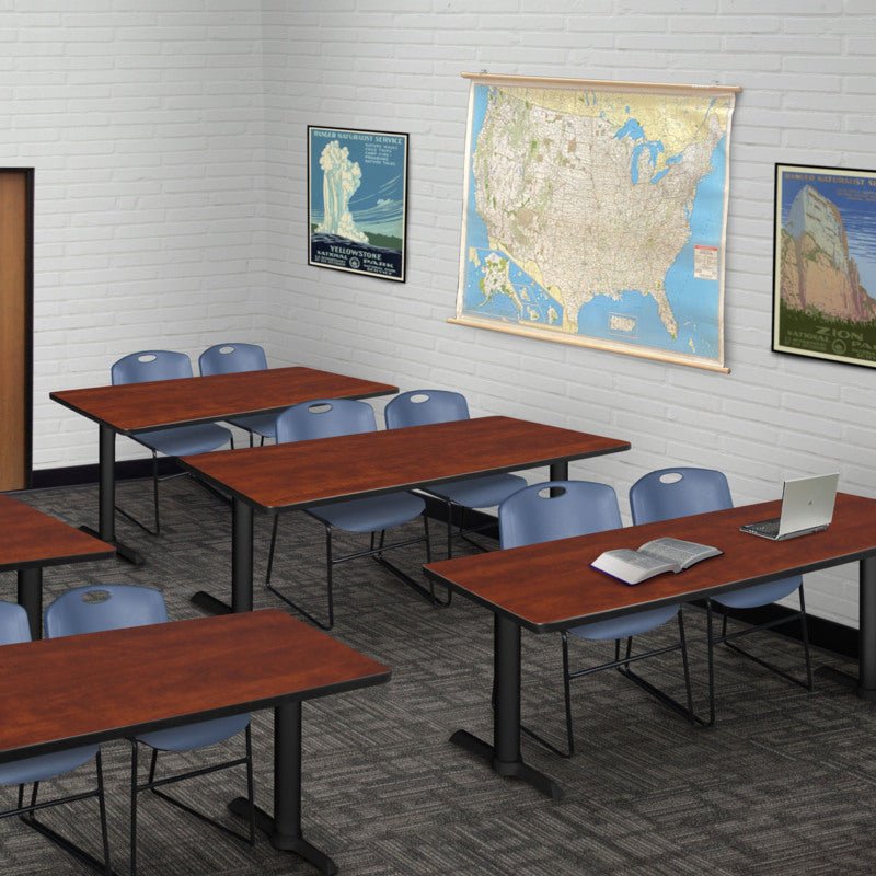 Regency Cain Collaborative Seminar Suite with 2 Zeng Stack Chairs 60" x 24" x 29" (REG - MTRCT6024 - 44) - SchoolOutlet