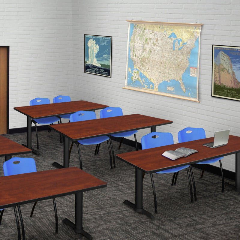Regency Cain Versatile Seminar Station with 2 M Stack Chairs 60" x 24" x 29" (REG - MTRCT6024 - 47) - SchoolOutlet