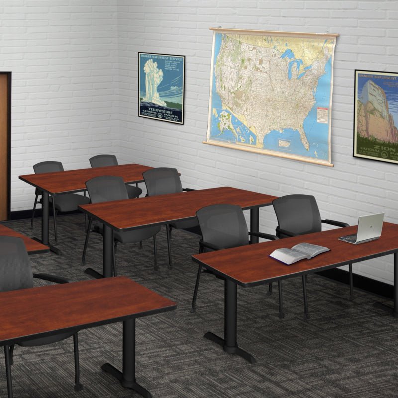 Regency Cain Ergonomic Seminar Workspace with 2 Knight Mesh Chairs 60" x 24" x 29" (REG - MTRCT6024 - 56) - SchoolOutlet