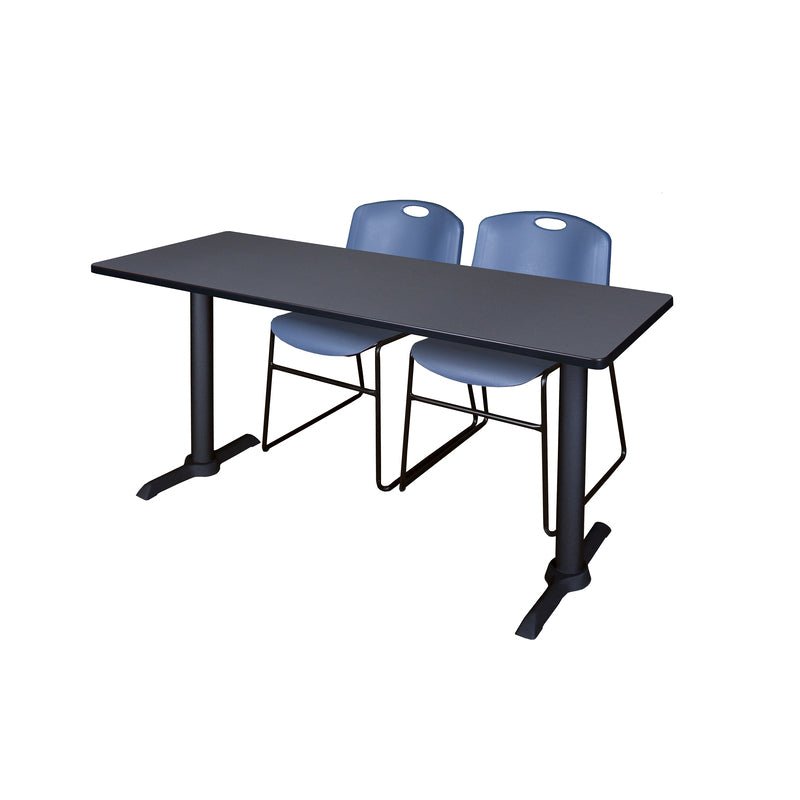 Regency Cain Collaborative Seminar Suite with 2 Zeng Stack Chairs 60" x 24" x 29" (REG - MTRCT6024 - 44) - SchoolOutlet