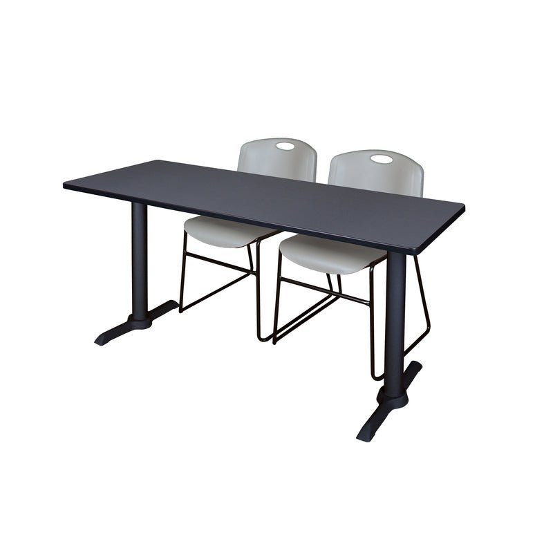 Regency Cain Collaborative Seminar Suite with 2 Zeng Stack Chairs 60" x 24" x 29" (REG - MTRCT6024 - 44) - SchoolOutlet