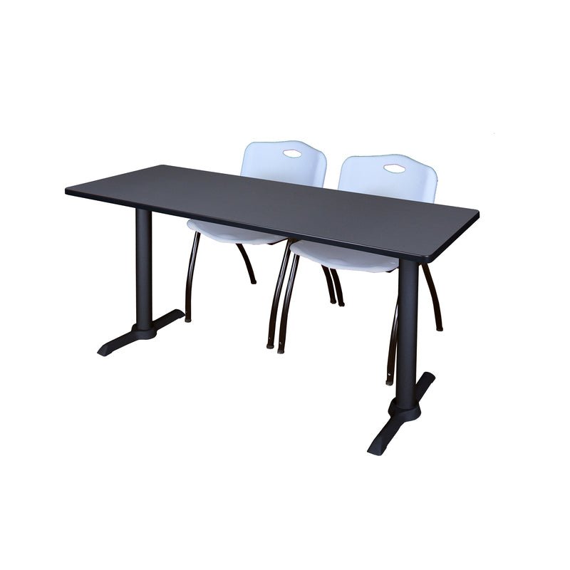 Regency Cain Versatile Seminar Station with 2 M Stack Chairs 60" x 24" x 29" (REG - MTRCT6024 - 47) - SchoolOutlet