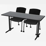 Regency Cain Ergonomic Seminar Workspace with 2 Knight Mesh Chairs 60