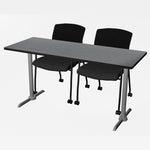 Regency Cain Ergonomic Seminar Workspace with 2 Knight Mesh Chairs 60