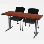 Regency Cain Ergonomic Seminar Workspace with 2 Knight Mesh Chairs 60