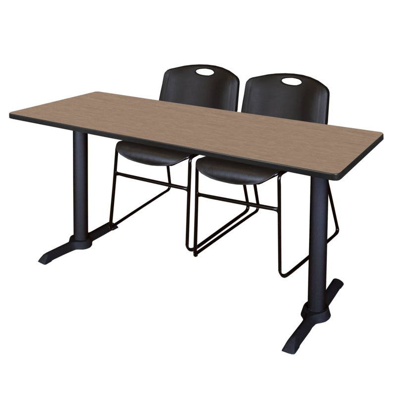 Regency Cain Collaborative Seminar Suite with 2 Zeng Stack Chairs 60" x 24" x 29" (REG - MTRCT6024 - 44) - SchoolOutlet