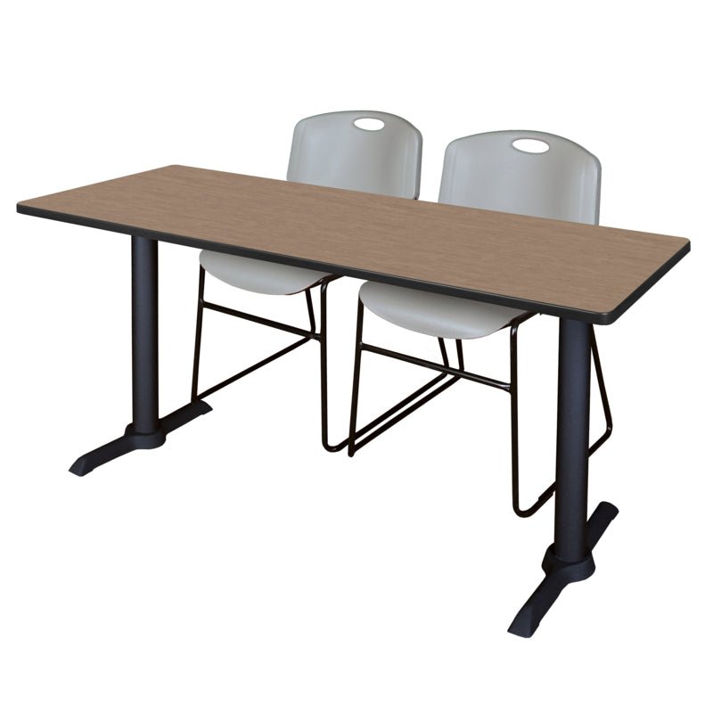 Regency Cain Collaborative Seminar Suite with 2 Zeng Stack Chairs 60" x 24" x 29" (REG - MTRCT6024 - 44) - SchoolOutlet