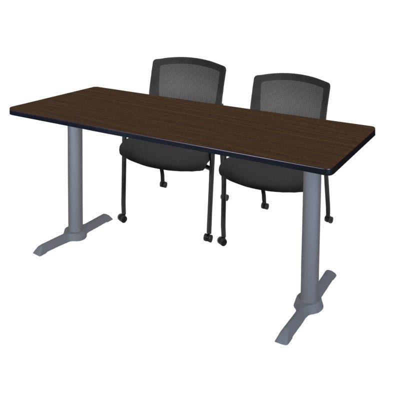 Regency Cain Ergonomic Seminar Workspace with 2 Knight Mesh Chairs 60" x 24" x 29" (REG - MTRCT6024 - 56) - SchoolOutlet