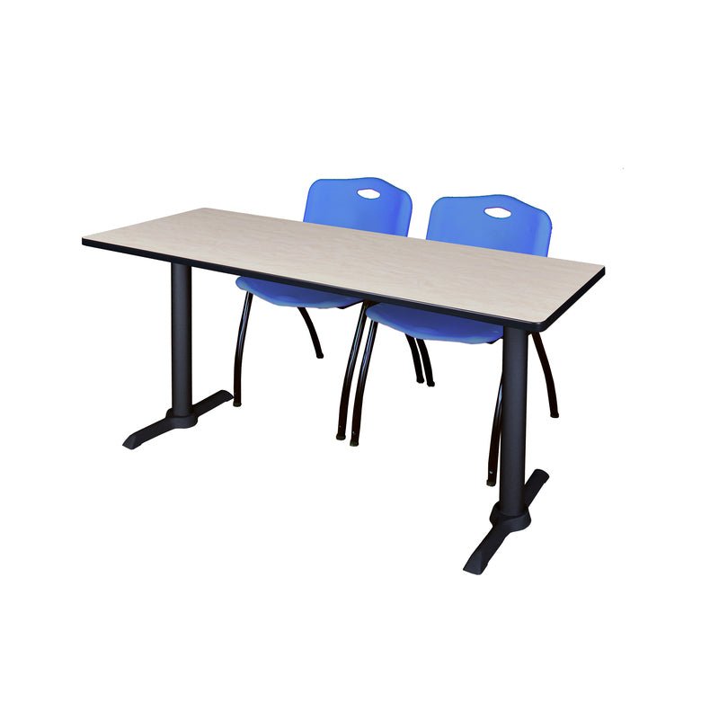 Regency Cain Versatile Seminar Station with 2 M Stack Chairs 60" x 24" x 29" (REG - MTRCT6024 - 47) - SchoolOutlet