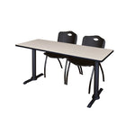Regency Cain Versatile Seminar Station with 2 M Stack Chairs 60