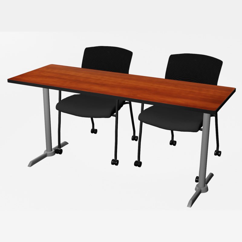 Regency Cain Ergonomic Seminar Workspace with 2 Knight Mesh Chairs 66" x 24" x 29" (REG - MTRCT6624 - 56) - SchoolOutlet