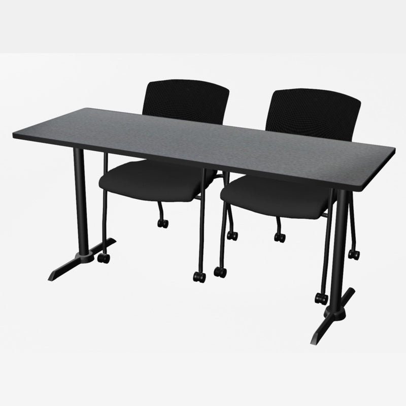 Regency Cain Ergonomic Seminar Workspace with 2 Knight Mesh Chairs 66" x 24" x 29" (REG - MTRCT6624 - 56) - SchoolOutlet