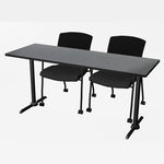 Regency Cain Ergonomic Seminar Workspace with 2 Knight Mesh Chairs 66