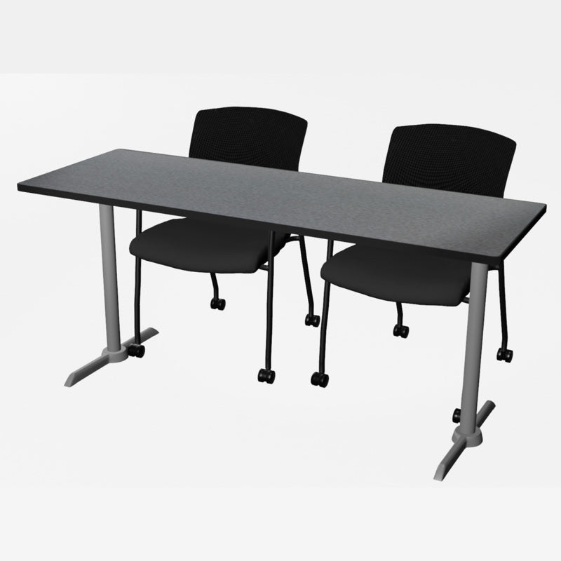 Regency Cain Ergonomic Seminar Workspace with 2 Knight Mesh Chairs 66" x 24" x 29" (REG - MTRCT6624 - 56) - SchoolOutlet