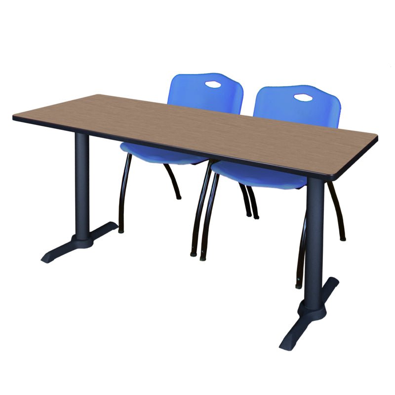 Regency Cain Versatile Seminar Station with 2 M Stack Chairs 66" x 24" x 29" (REG - MTRCT6624 - 47) - SchoolOutlet