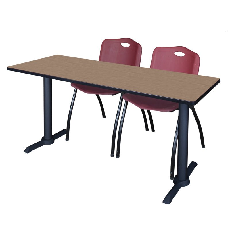 Regency Cain Versatile Seminar Station with 2 M Stack Chairs 66" x 24" x 29" (REG - MTRCT6624 - 47) - SchoolOutlet