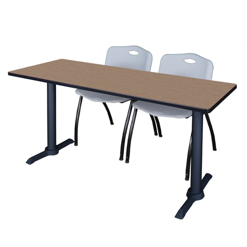 Regency Cain Versatile Seminar Station with 2 M Stack Chairs 66" x 24" x 29" (REG - MTRCT6624 - 47) - SchoolOutlet