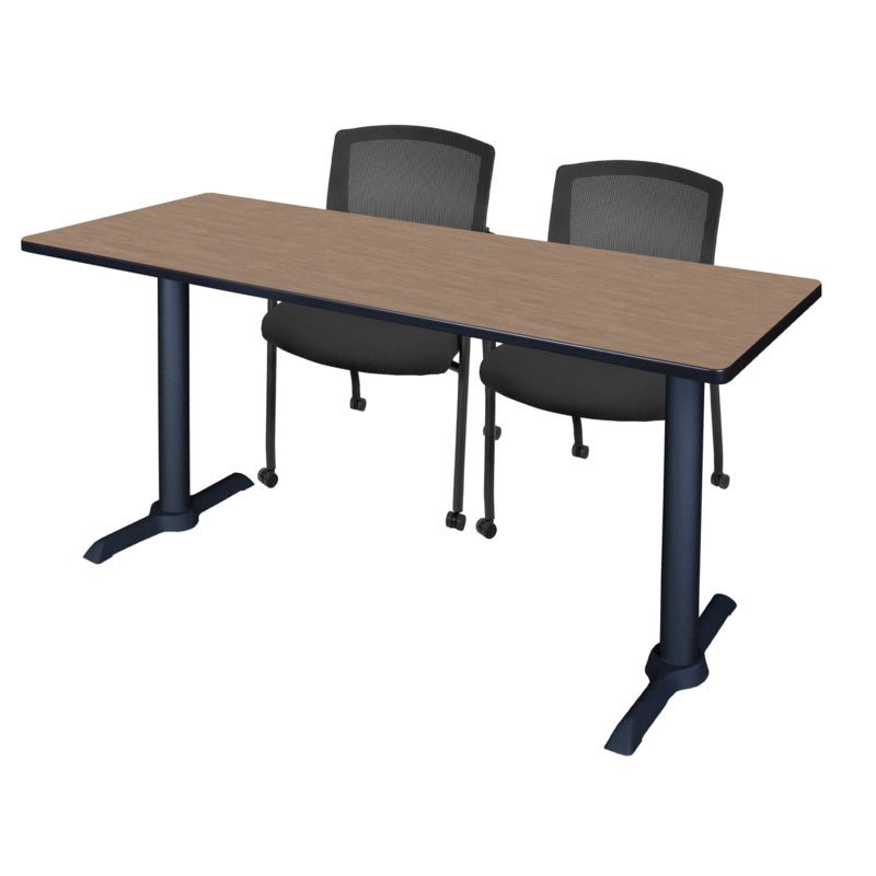 Regency Cain Ergonomic Seminar Workspace with 2 Knight Mesh Chairs 66" x 24" x 29" (REG - MTRCT6624 - 56) - SchoolOutlet