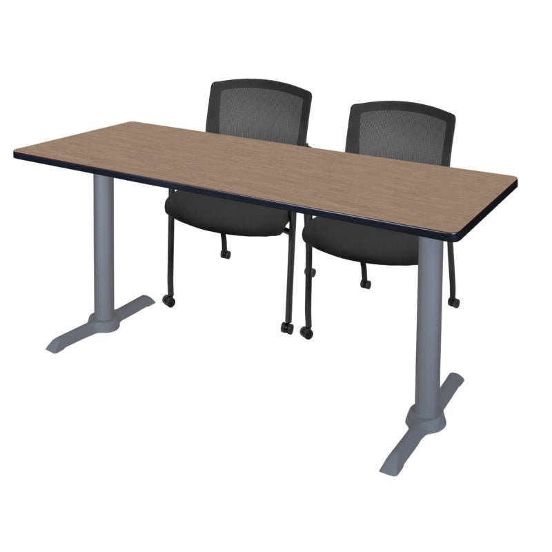 Regency Cain Ergonomic Seminar Workspace with 2 Knight Mesh Chairs 66" x 24" x 29" (REG - MTRCT6624 - 56) - SchoolOutlet