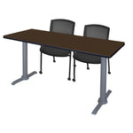 Regency Cain Ergonomic Seminar Workspace with 2 Knight Mesh Chairs 66