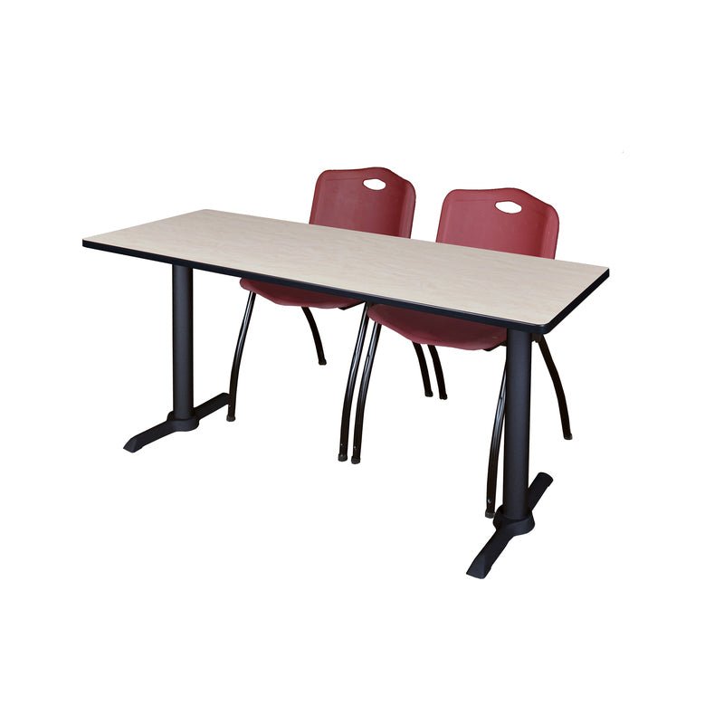 Regency Cain Versatile Seminar Station with 2 M Stack Chairs 66" x 24" x 29" (REG - MTRCT6624 - 47) - SchoolOutlet