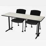 Regency Cain Ergonomic Seminar Workspace with 2 Knight Mesh Chairs 66