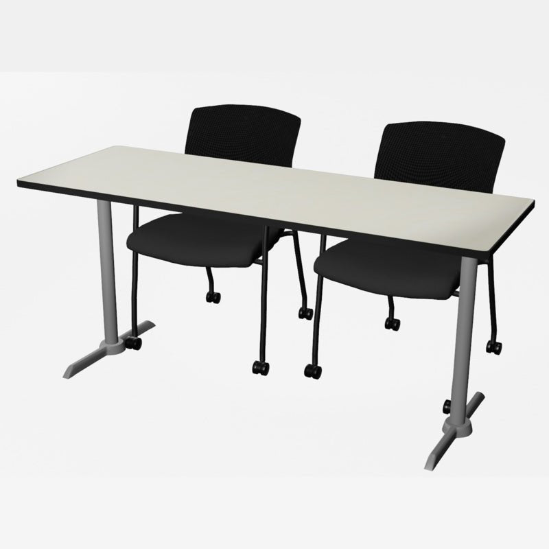 Regency Cain Ergonomic Seminar Workspace with 2 Knight Mesh Chairs 66" x 24" x 29" (REG - MTRCT6624 - 56) - SchoolOutlet