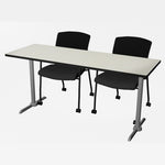 Regency Cain Ergonomic Seminar Workspace with 2 Knight Mesh Chairs 66