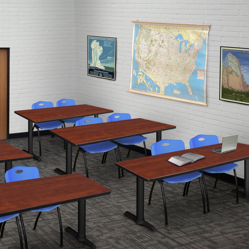Regency Cain Professional Seminar Station with 2 M Stack Chairs 72" x 24" x 29" (REG - MTRCT7224 - 47) - SchoolOutlet
