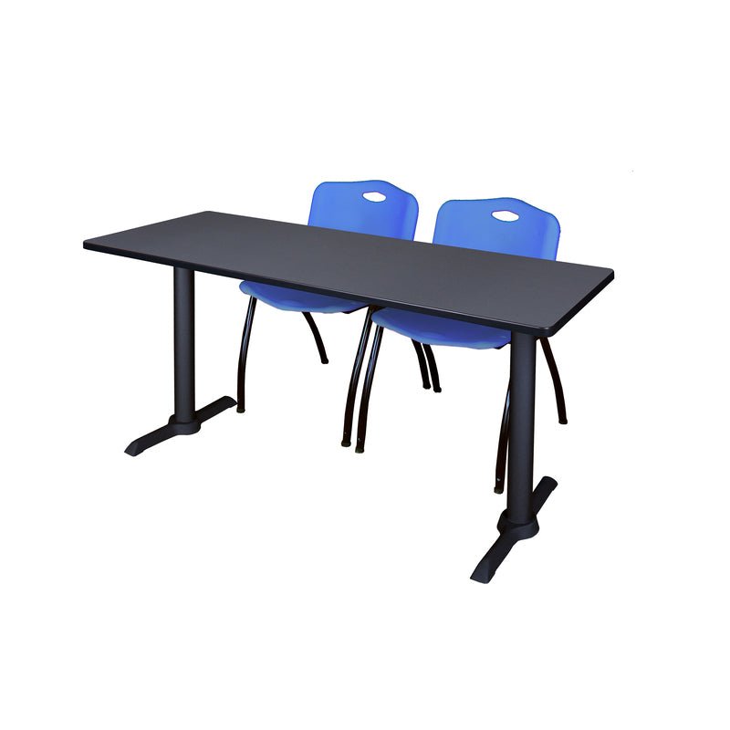 Regency Cain Professional Seminar Station with 2 M Stack Chairs 72" x 24" x 29" (REG - MTRCT7224 - 47) - SchoolOutlet