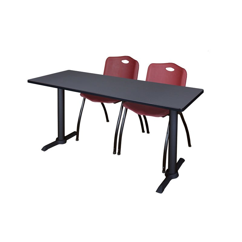 Regency Cain Professional Seminar Station with 2 M Stack Chairs 72" x 24" x 29" (REG - MTRCT7224 - 47) - SchoolOutlet