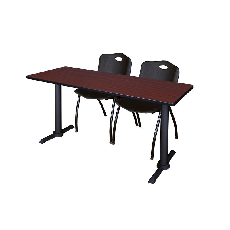 Regency Cain Professional Seminar Station with 2 M Stack Chairs 72" x 24" x 29" (REG - MTRCT7224 - 47) - SchoolOutlet