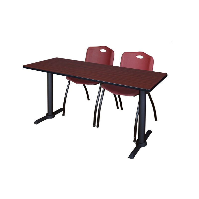 Regency Cain Professional Seminar Station with 2 M Stack Chairs 72" x 24" x 29" (REG - MTRCT7224 - 47) - SchoolOutlet