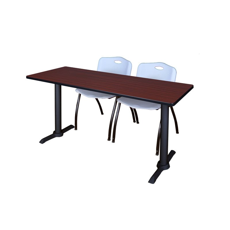 Regency Cain Professional Seminar Station with 2 M Stack Chairs 72" x 24" x 29" (REG - MTRCT7224 - 47) - SchoolOutlet