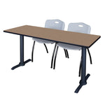 Regency Cain Professional Seminar Station with 2 M Stack Chairs 72