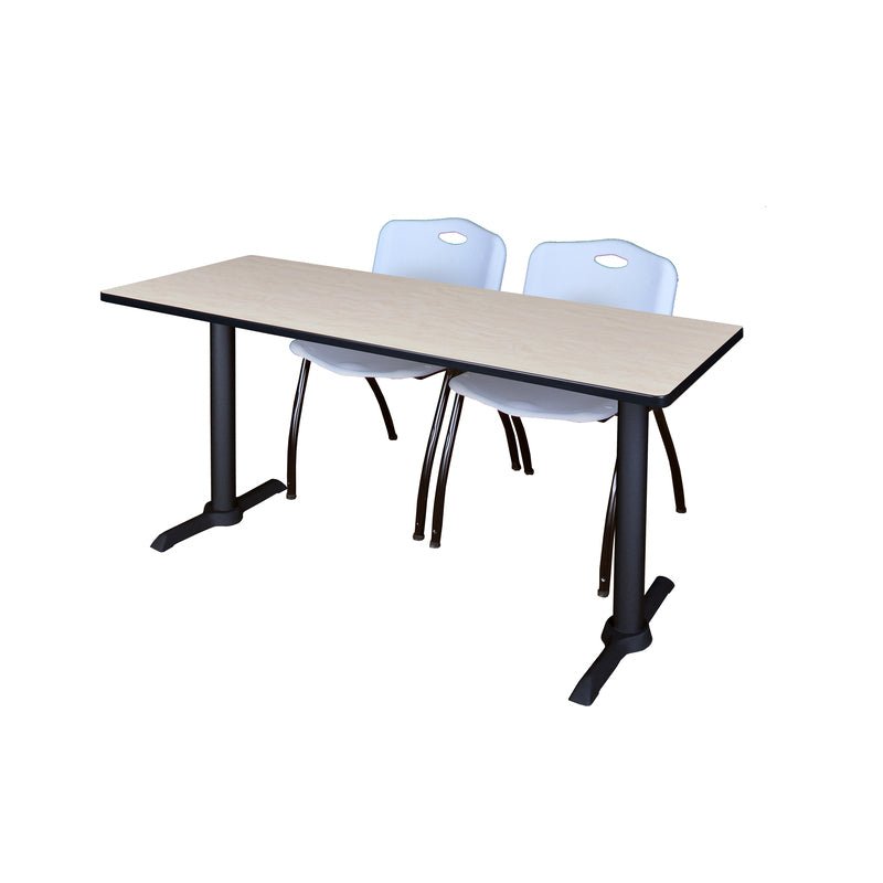 Regency Cain Professional Seminar Station with 2 M Stack Chairs 72" x 24" x 29" (REG - MTRCT7224 - 47) - SchoolOutlet