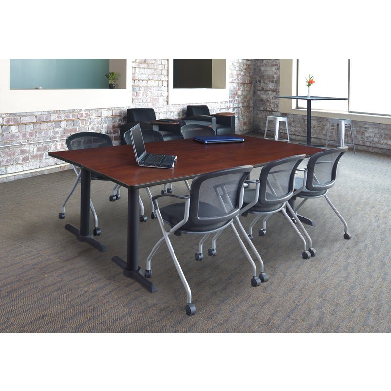 Regency Cain Executive Seminar Suite with 3 Cadence Nesting Chairs 84" x 24" x 29" (REG - MTRCT8424 - 23) - SchoolOutlet