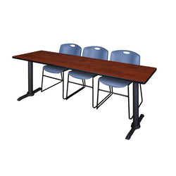 Regency Cain Collaborative Seminar Suite with 3 Zeng Stack Chairs 84" x 24" x 29" (REG-MTRCT8424-44)