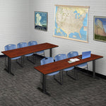 Regency Cain Collaborative Seminar Suite with 3 Zeng Stack Chairs 84