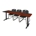 Regency Cain Collaborative Seminar Suite with 3 Zeng Stack Chairs 84