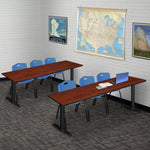 Regency Cain Seminar Training Table with 3 M Stack Chairs 84