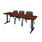 Regency Cain Seminar Training Table with 3 M Stack Chairs 84