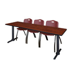 Regency Cain Seminar Training Table with 3 M Stack Chairs 84