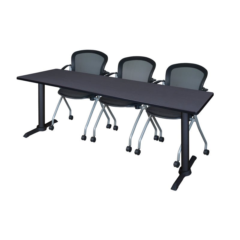 Regency Cain Executive Seminar Suite with 3 Cadence Nesting Chairs 84" x 24" x 29" (REG - MTRCT8424 - 23) - SchoolOutlet