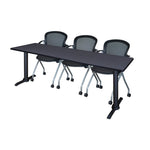 Regency Cain Executive Seminar Suite with 3 Cadence Nesting Chairs 84