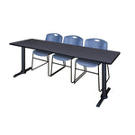 Regency Cain Collaborative Seminar Suite with 3 Zeng Stack Chairs 84