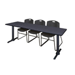 Regency Cain Collaborative Seminar Suite with 3 Zeng Stack Chairs 84