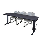 Regency Cain Collaborative Seminar Suite with 3 Zeng Stack Chairs 84