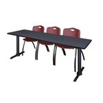 Regency Cain Seminar Training Table with 3 M Stack Chairs 84