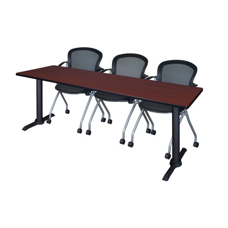 Regency Cain Executive Seminar Suite with 3 Cadence Nesting Chairs 84" x 24" x 29" (REG - MTRCT8424 - 23) - SchoolOutlet